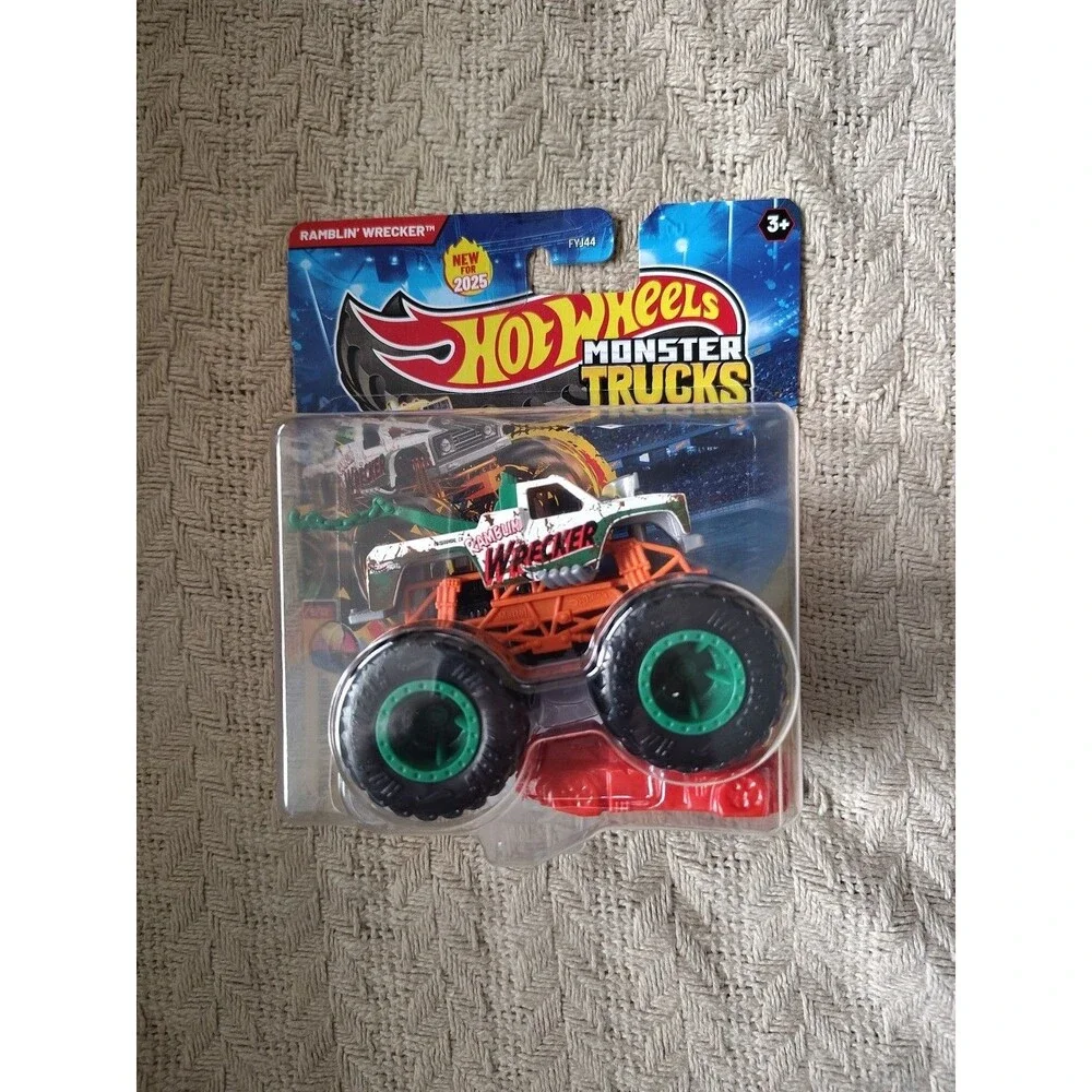 NIP 1/64 HOT WHEELS MONSTER TRUCKS 2025 RAMBLIN WRECKER HWMT BACK TO BASICS